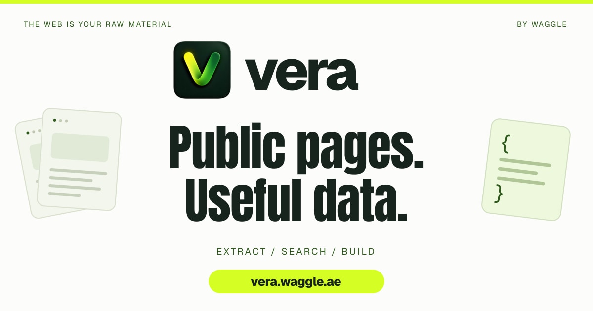 Crawl Data Api Vera by Waggle — Web scraping and structured data API
